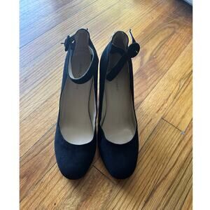Marc Fisher Black Suede Leather Heels – 3.5" Ankle Strap